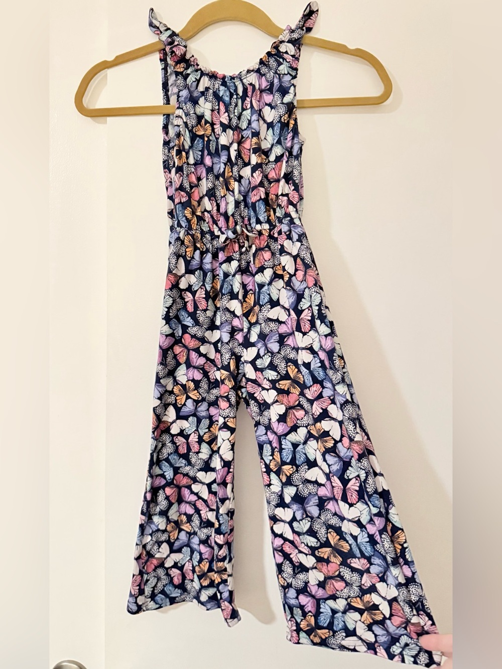 Picapino Navy Colorful Butterfly Print Wide Leg Jumpsuit